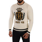 Dolce & Gabbana White Heraldic Cashmere Pullover Sweater TSH6578 -44