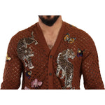 Dolce & Gabbana Brown Leopard Butterfly Cardigan Sweater TSH6647 -52