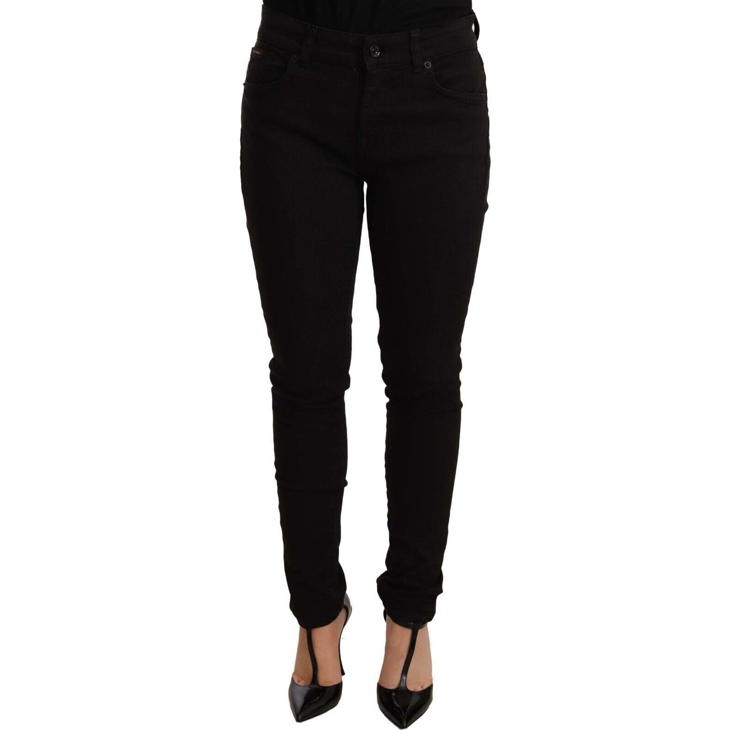 Dolce & Gabbana Black Slim Fit Denim Cotton Stretch Jeans PAN72264 -40