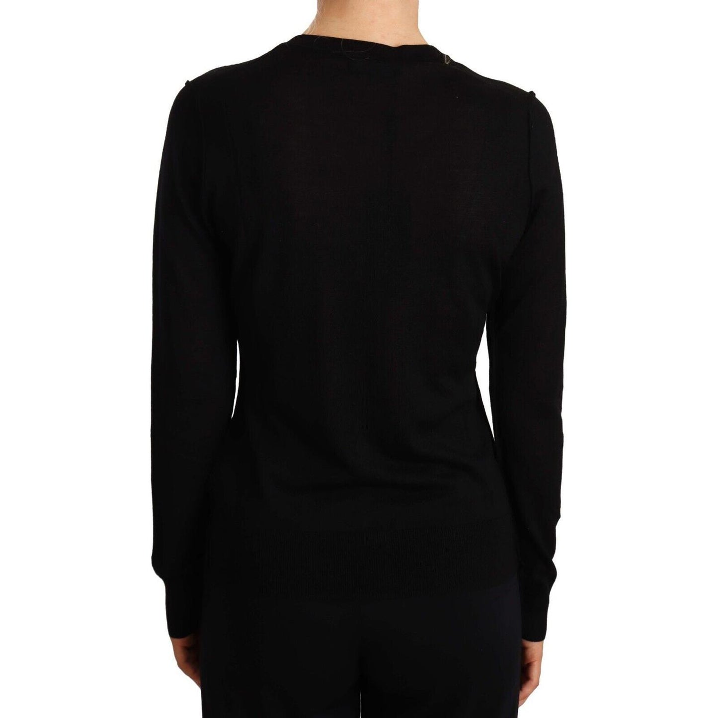 Dolce & Gabbana Black Crewneck Pullover STAFF Sweater Wool TSH6760 -44