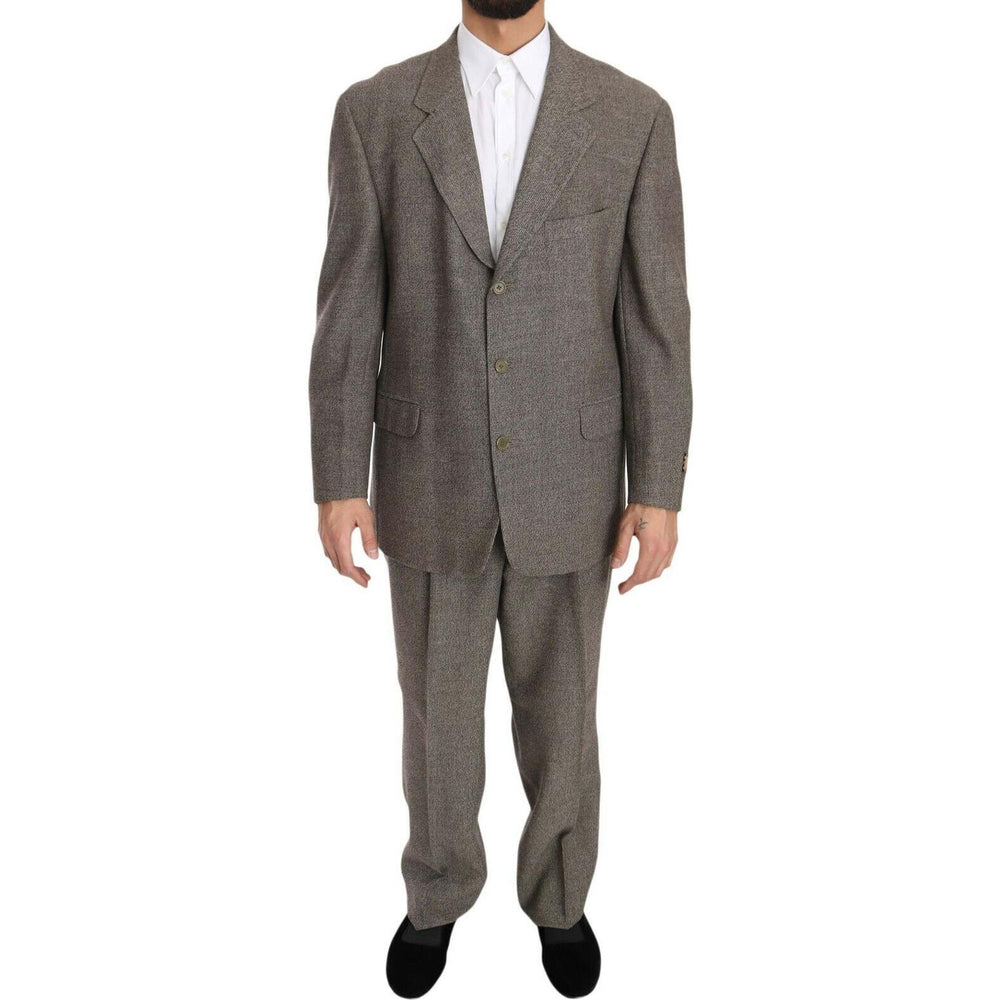 Fendi Brown Wool Regular Single Breasted Suit KOS1399-54