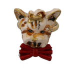 Dolce & Gabbana Beige Dog Pet Branded Accessory Gold Brass Resin Ring SMY2042- US7
