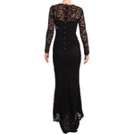 Dolce & Gabbana Black Cotton Lace Mermaid Long Sleeves Dress DR28227-38