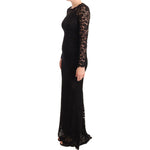 Dolce & Gabbana Black Cotton Lace Mermaid Long Sleeves Dress DR28227-38