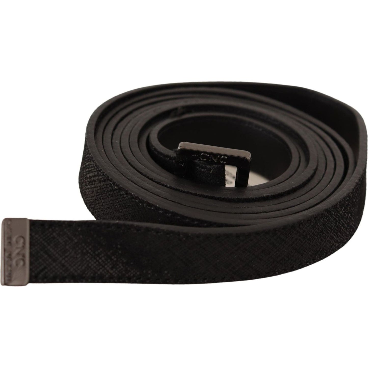 Costume National Black Leather Metal Buckle Waist Belt BEL61043-85