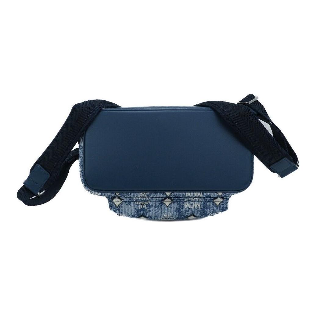 MCM Stark Small Blue Vintage Jacquard Monogram Logo Fabric Backpack Bookbag WOMAN BACKPACKS MCM Dark Slate Gray