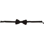 Dolce & Gabbana Black Patterned Adjustable Neck Papillon Bow Tie FT3523