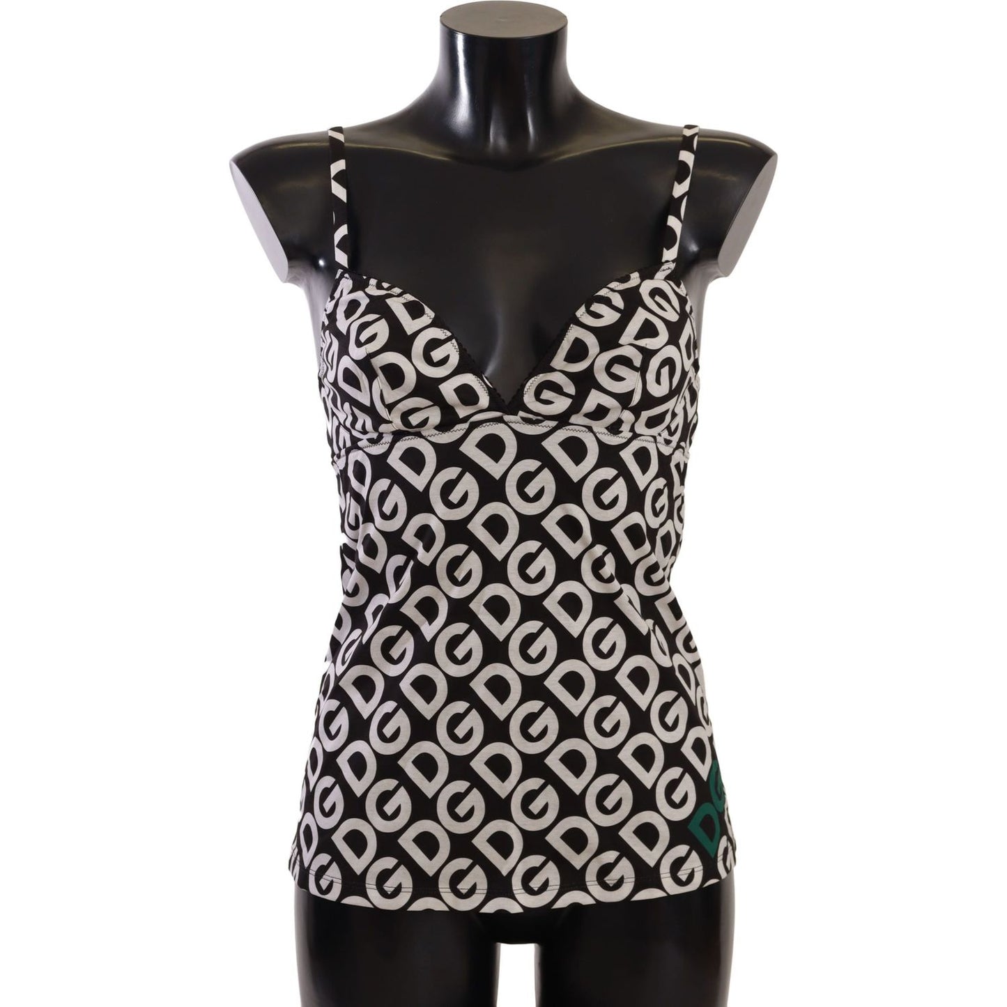 Dolce & Gabbana Black White Logo Print Camisole Top Underwear BIK1524-1