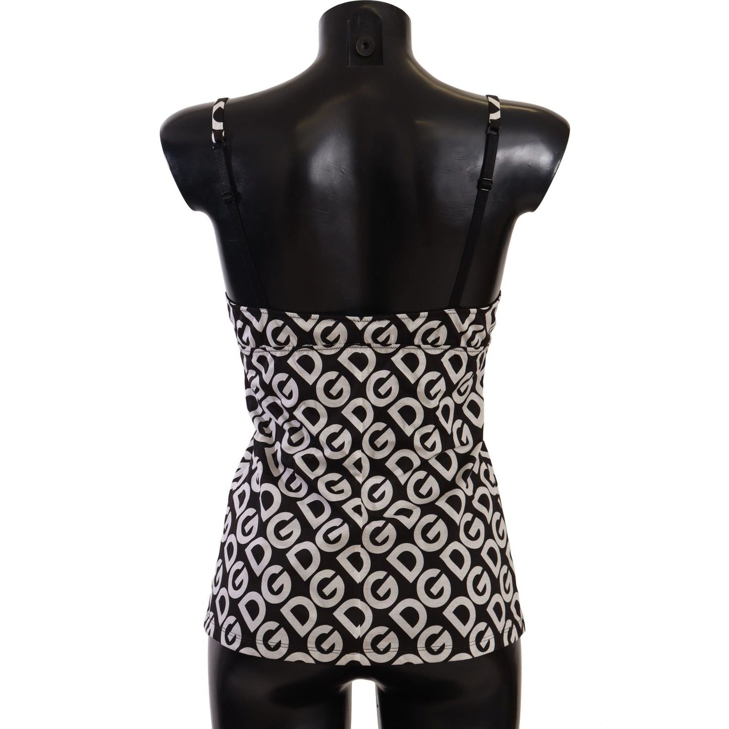 Dolce & Gabbana Black White Logo Print Camisole Top Underwear BIK1524-1
