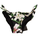 Dolce & Gabbana Bikini Bottom Black Lily Print Swimsuit Swimwear BIK1542 -IT5
