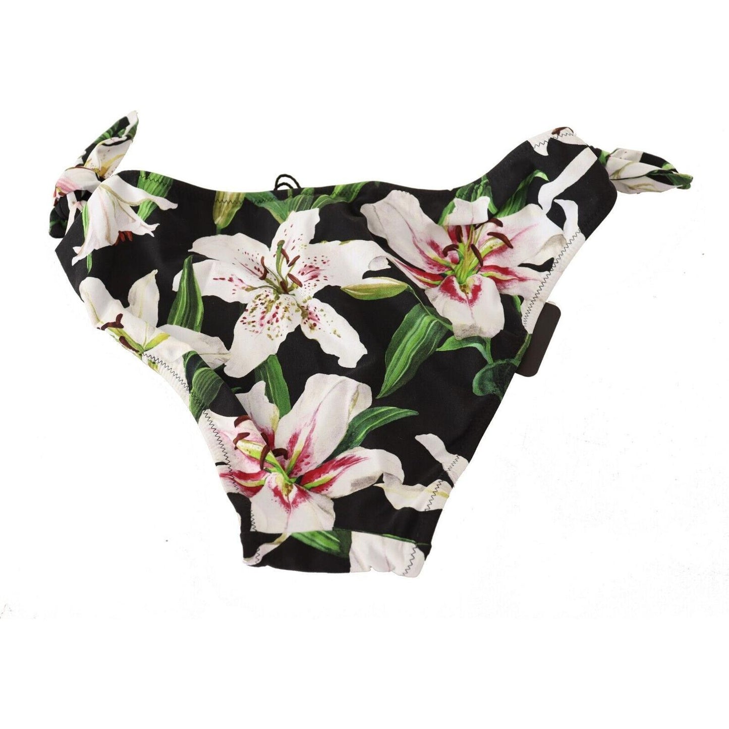 Dolce & Gabbana Bikini Bottom Black Lily Print Swimsuit Swimwear BIK1542 -IT5