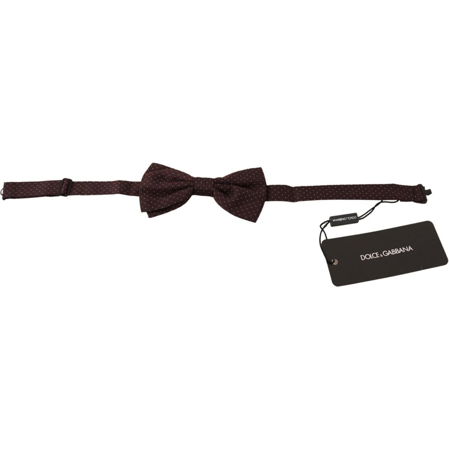 Dolce & Gabbana Brown Dotted Silk Adjustable Neck Papillon Bow Tie FT3562