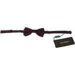 Dolce & Gabbana Brown Dotted Silk Adjustable Neck Papillon Bow Tie FT3562