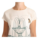 Dolce & Gabbana White Silk Garden Fountain T-Shirt Blouse TSH1769-36