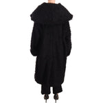 Dolce & Gabbana Black Mohair Fur Cape Trench Coat Jacket JKT3007-40