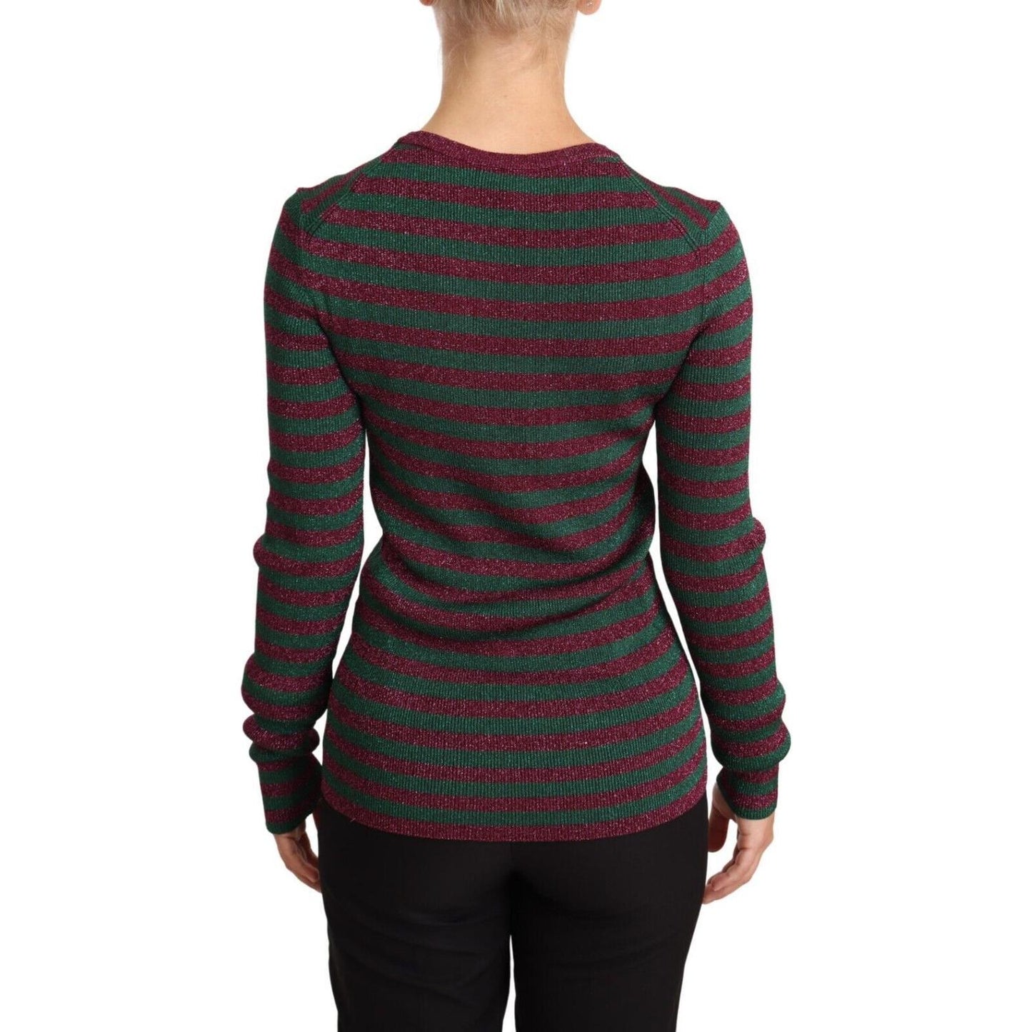 Dolce & Gabbana Multicolor Striped Crew Neck Pullover Sweater TSH5773-40