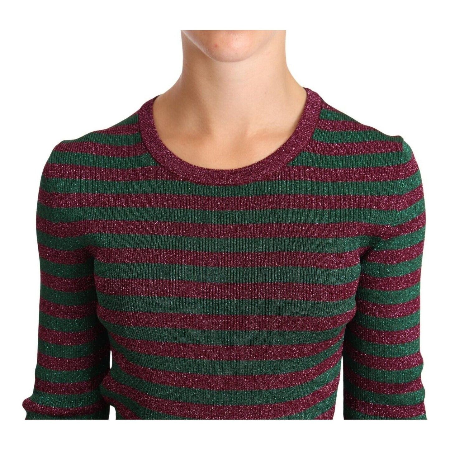 Dolce & Gabbana Multicolor Striped Crew Neck Pullover Sweater TSH5773-40