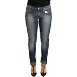 Acht Blue Washed Cotton Low Waist Skinny Denim Women Trouser Jeans PAN71803-26