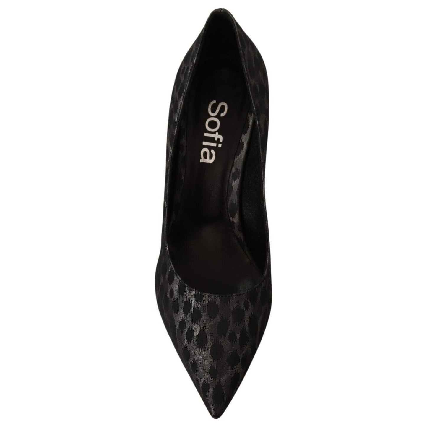 Sofia Black Leopard Leather Stiletto High Heels Pumps Shoes LA9379 - 39