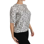 Dolce & Gabbana White Musical Instruments Print Blouse TSH2816- IT36
