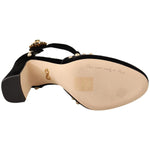 Dolce & Gabbana Black Mary Jane Pumps Roses Crystals Shoes LA9264 - 35.5