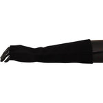 Dolce & Gabbana Black Knitted Fingerless Elbow Length Gloves LB3060 - 7.5