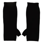 Dolce & Gabbana Black Knitted Fingerless Elbow Length Gloves LB3060 - 7.5
