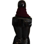 Dolce & Gabbana Dark Red Cashmere Logo Wrap Shawl Knitted Scarf MS6090