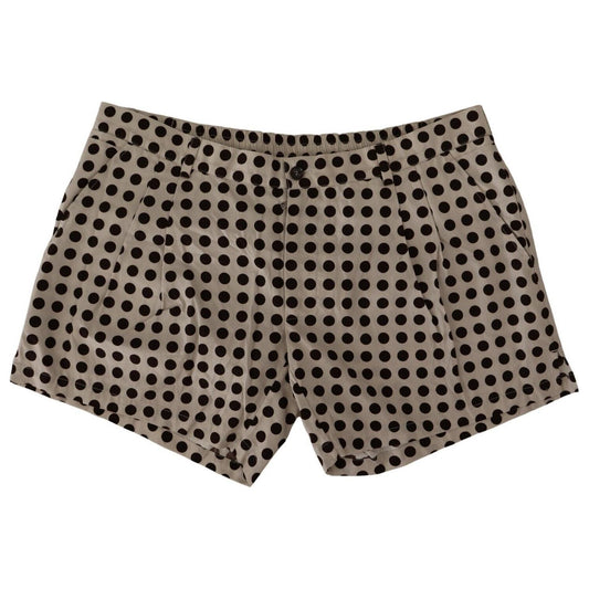 Dolce & Gabbana Black White Polka Dots Cotton Linen Shorts