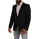 Dolce & Gabbana Black Wool Single Breasted Suit GOLD Jacket JKT3075 - 50