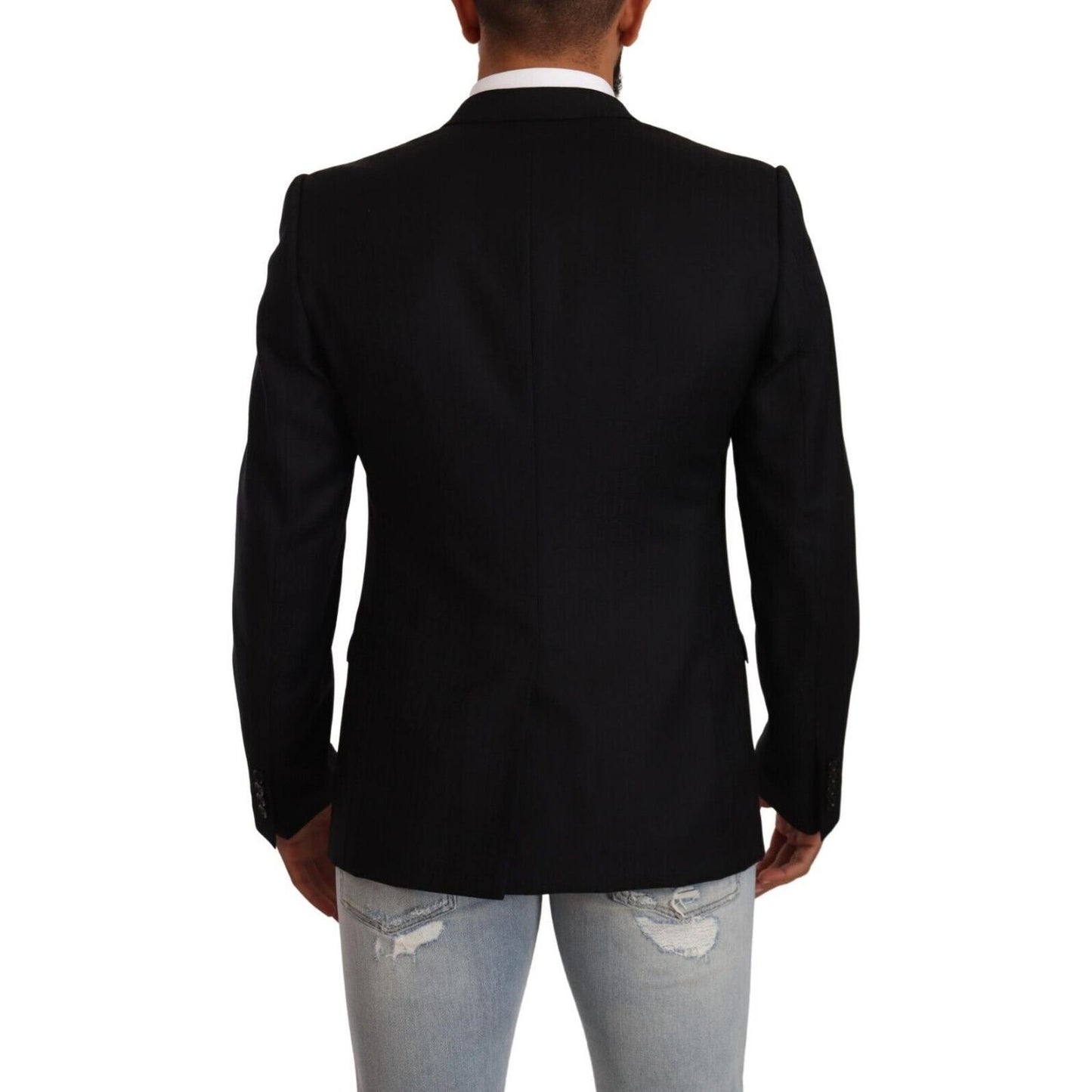 Dolce & Gabbana Black Wool Single Breasted Suit GOLD Jacket JKT3075 - 50