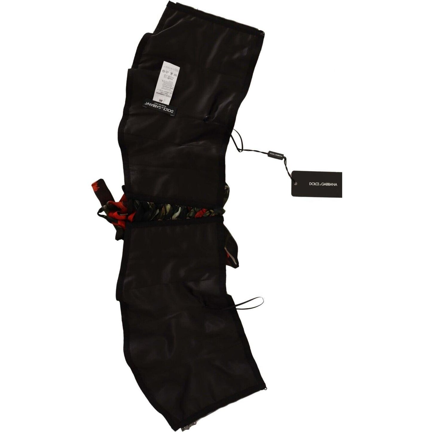 Dolce & Gabbana Black Corset Belt Stretch Waist Strap Silk Top