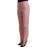 Dolce & Gabbana Pink Wool Stretch High Waist Trouser Pants PAN72515 - 42