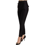Dsquared² Black Button Embellished Cropped High Waist Pants PAN72649 - 40