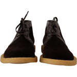 Dolce & Gabbana Brown Velvet Exotic Leather Boots MV4399- 44