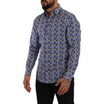 Dolce & Gabbana Blue Logo Mania Slim Fit Cotton Shirt TSH7569- 38