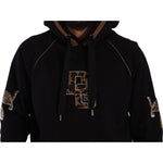 Dolce & Gabbana Black Brown Leopard Cotton Hooded Pullover Sweater TSH7572- 52