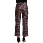 House of Holland Multicolor Floral Jacquard Flared Cropped Pants PAN72585 - 42