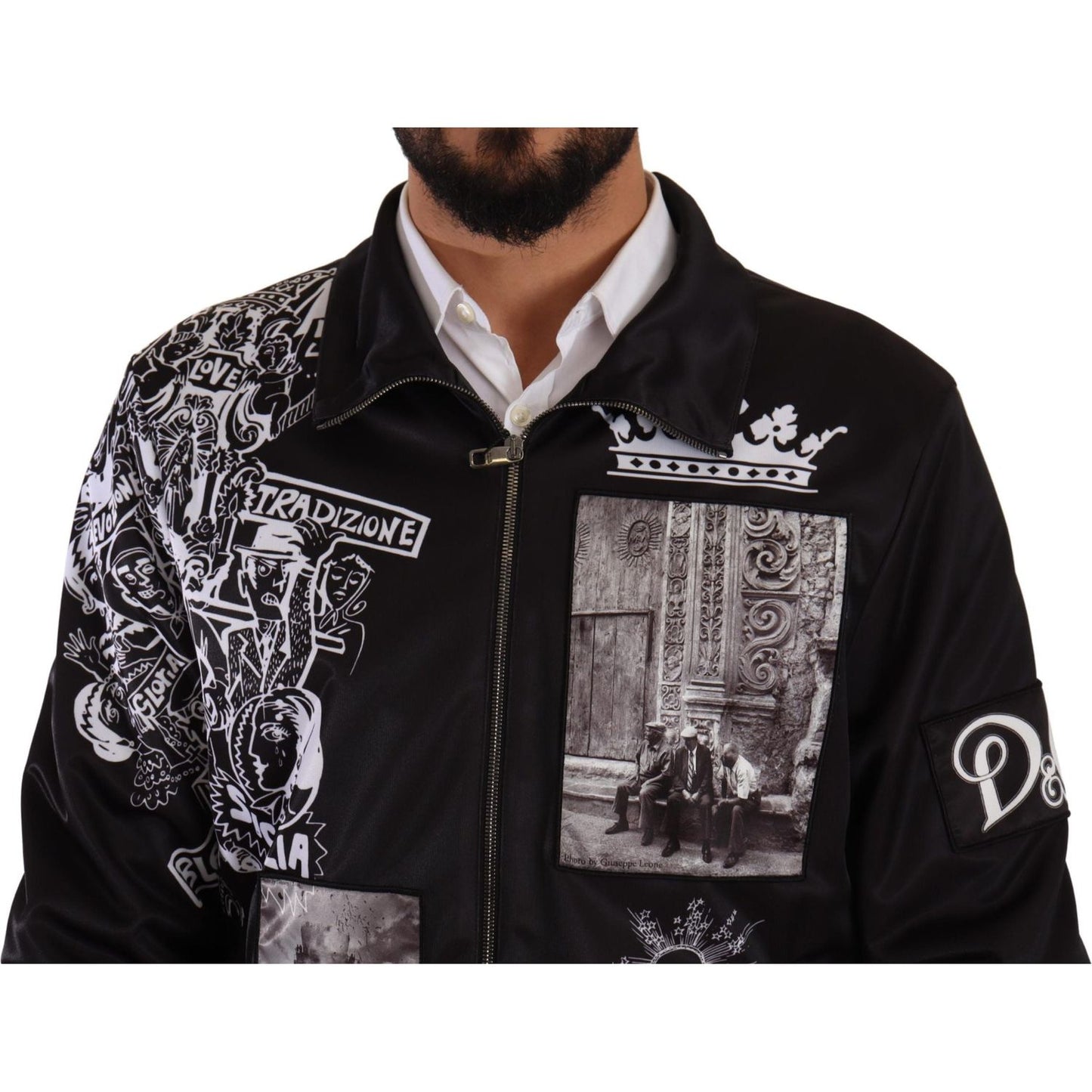 Dolce & Gabbana Black Logo Zipper Superstizione Sweater TSH7577- 54