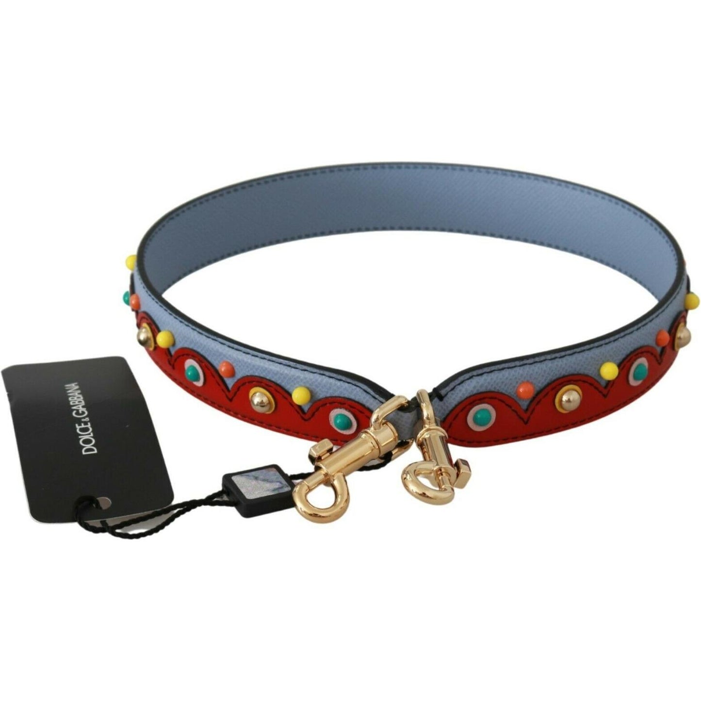 Dolce & Gabbana Blue and red Shoulder Strap Leather Blue Handbag Accessory BEL60593