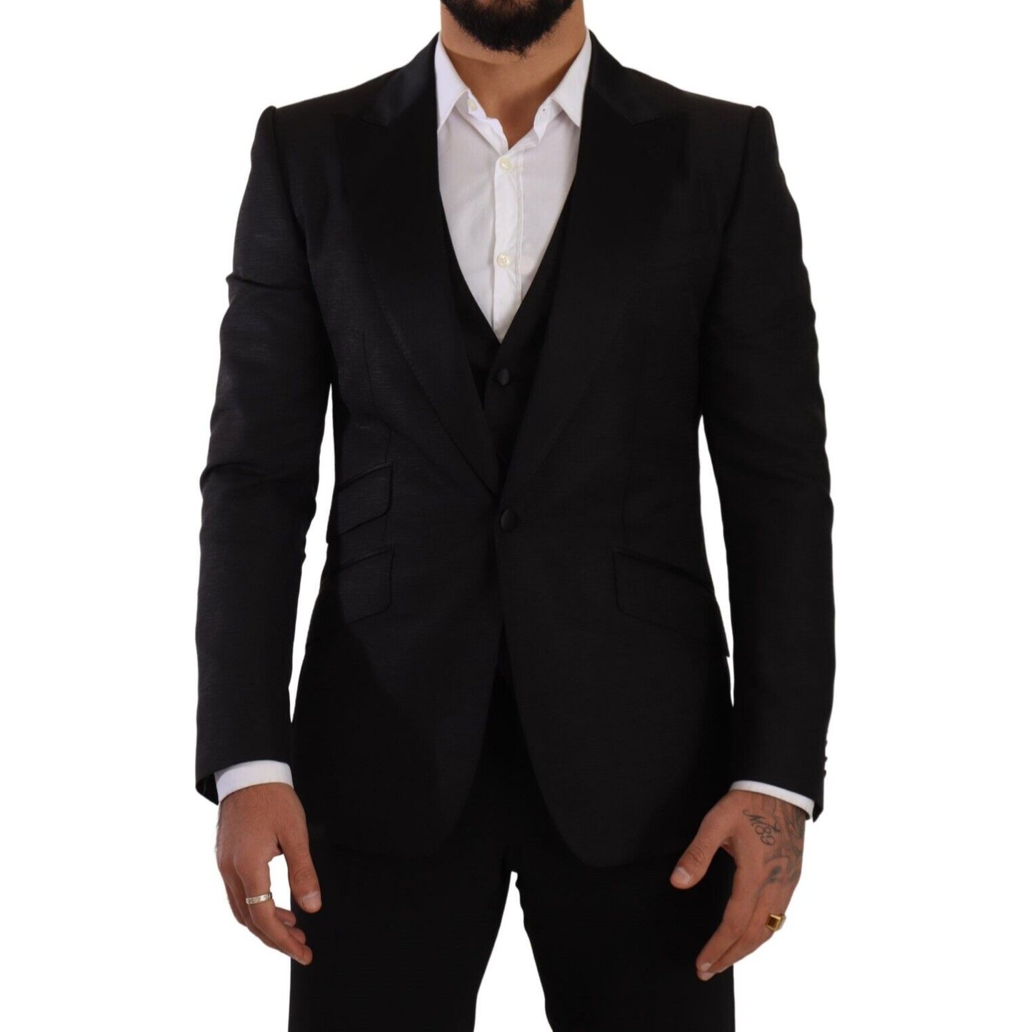 Dolce & Gabbana Black Slim Fit 2 Piece SICILIA Blazer JKT3038 - 48