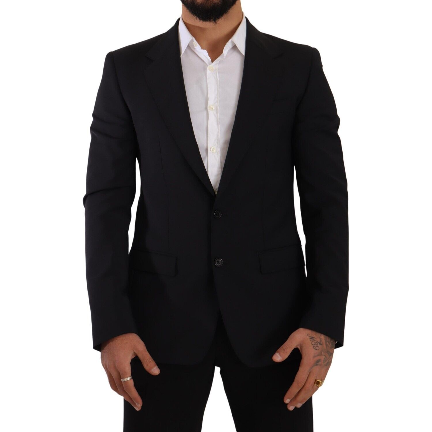 Dolce & Gabbana Black Slim Fit Vest 2 Button MARTINI Blazer JKT3040 - 48