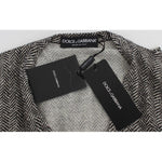 Dolce & Gabbana Black White Wool Top Cardigan Sweater SIG20568-2
