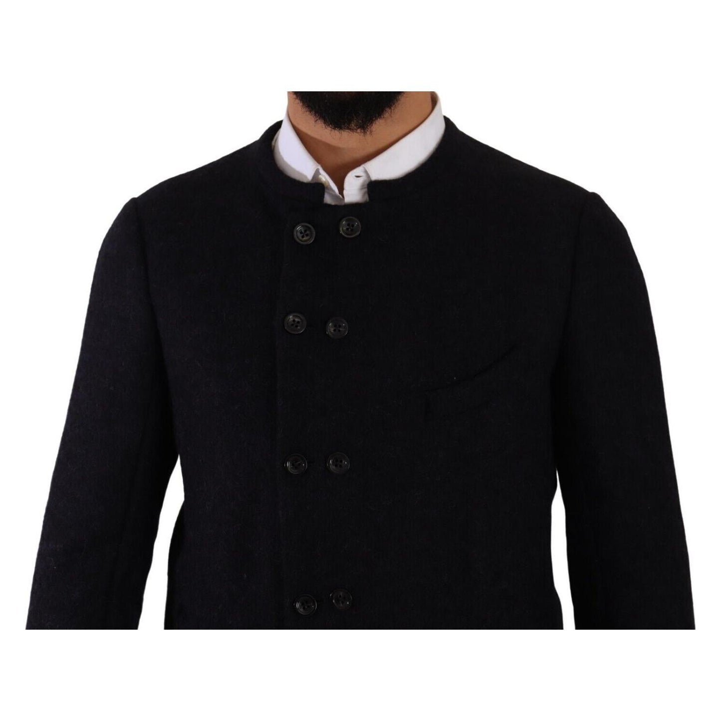 Dolce & Gabbana Gray Alpaca Button Down Men Coat Jacket JKT3299 - 48