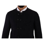 Dolce & Gabbana Gray Alpaca Button Down Men Coat Jacket JKT3299 - 48