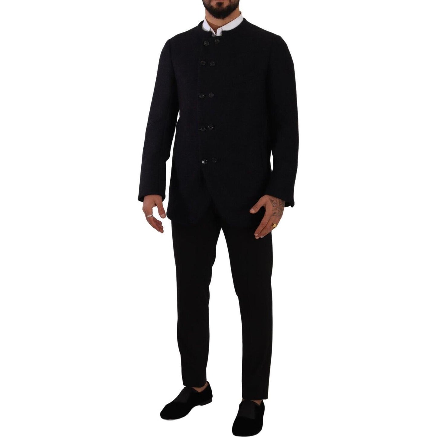 Dolce & Gabbana Gray Alpaca Button Down Men Coat Jacket JKT3299 - 48