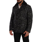 Dolce & Gabbana Black Wool Double Breasted Coat Men Jacket JKT3231 - 48