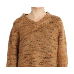 PINK MEMORIES Brown Wool Blend Knitted Oversize Sweater SIG30262-3