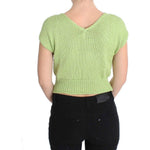 PINK MEMORIES Green Cotton Blend Knitted Sweater SIG30267-1