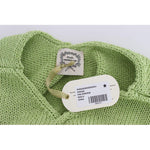 PINK MEMORIES Green Cotton Blend Knitted Sweater SIG30267-1